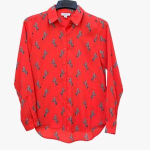 On 34th Vibrant Orange Zebra Print Blouse